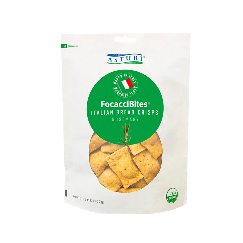 Asturi FocacciBites Italian Bread Crisps Rosemary, 3.53 oz Sweets & Snacks Asturi 