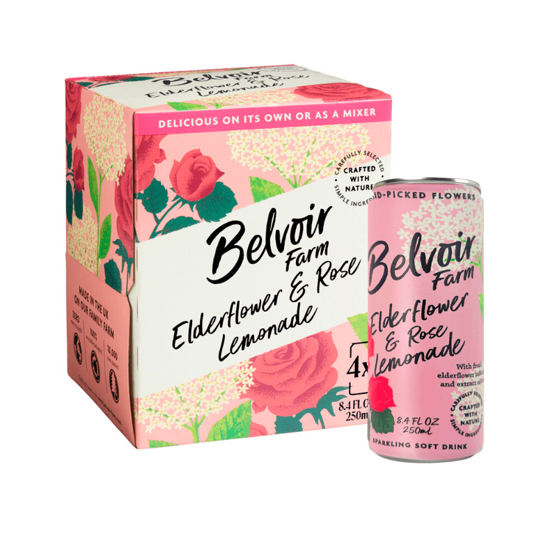 Belvoir Farm Elderflower And Rose Lemonade, 8.4 oz (4 Pack) Beverages Belvoir 