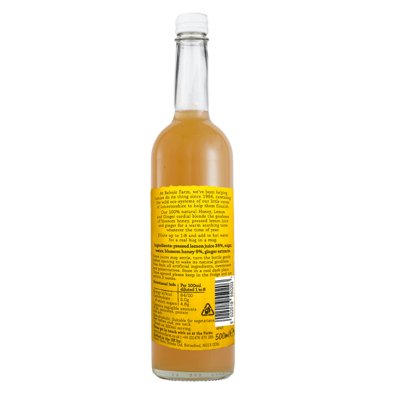 Belvoir Honey, Lemon and Ginger Cordial, 16.9 oz For The Bar Belvoir 