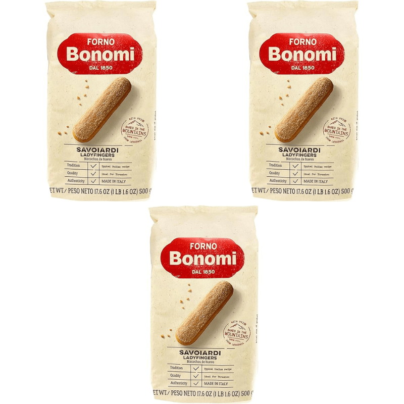 [Best Before: 08/31/2025] Forno Bonomi Savoiardi Ladyfingers, 17.5oz (500g) [Pack of 3] Sweets & Snacks Forno Bonomi 