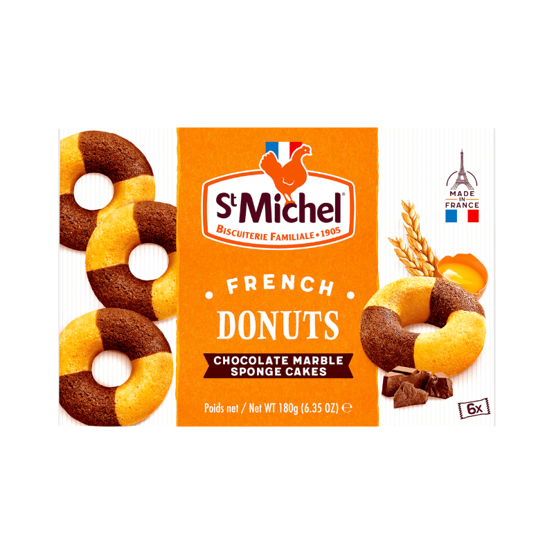 [Best Before: 09/15/24] St Michel Marbled Donuts, 6.35 oz Sweets & Snacks St Michel 