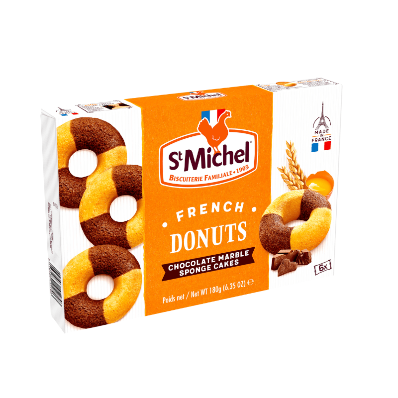 [Best Before: 09/15/24] St Michel Marbled Donuts, 6.35 oz Sweets & Snacks St Michel 