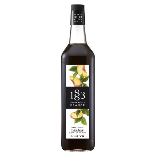 [Best Before: 09/30/2026] 1883 Iced Tea Peach Syrup 1 Liter Glass Bottle.