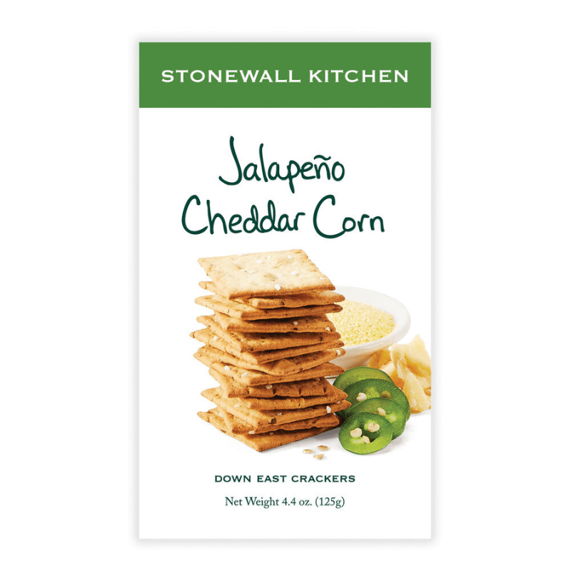 [Best Before: 12/20/2025] Stonewall Kitchen Jalapeño Cheddar Corn Crackers, 4.4 oz Sweets & Snacks Stonewall Kitchen 