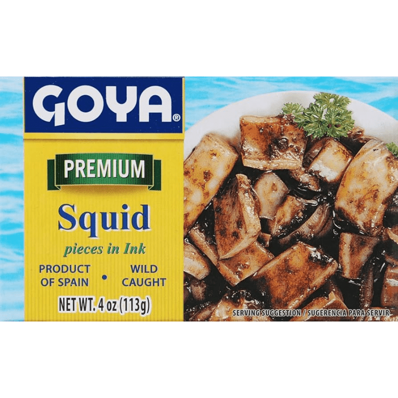 [Best Before: 12/31/25] Goya Premium Squid Pieces in Ink, 4 oz [12 Pack] Seafood Goya 