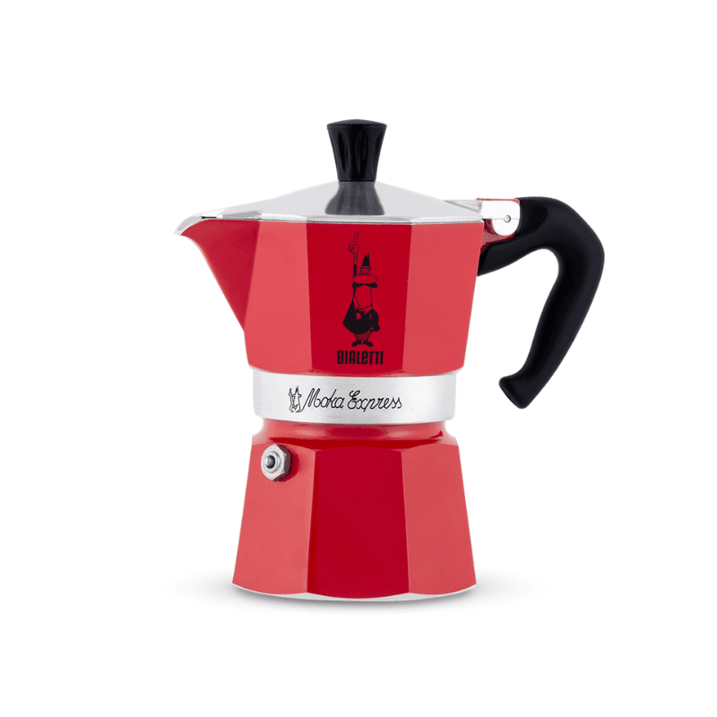 Bialetti Red Moka 3-Cup Stovetop Espresso Maker Coffee Bialetti 