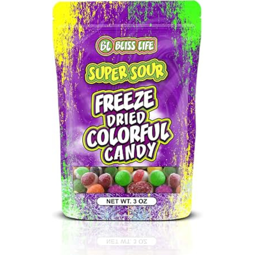 Bliss Life Super Sour Freeze Dried Colorful Candy, 3 oz [Best Before: 12/01/2026].