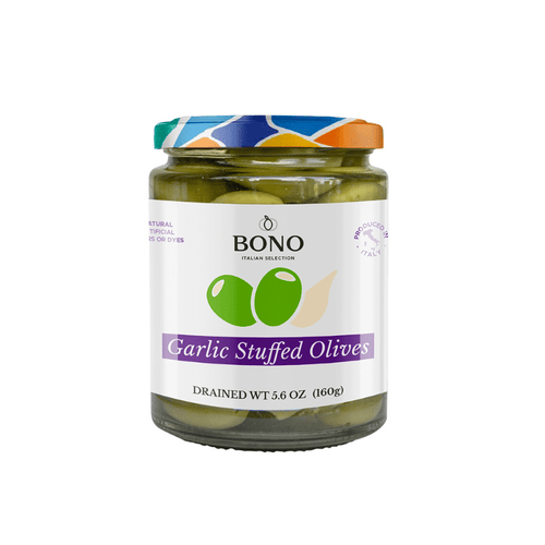 Bono Green Greek Olives Stuffed with Garlic, 5.6 oz Olives & Capers Bono 