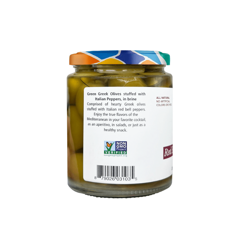 Bono Green Greek Olives Stuffed with Peppers, 5.6 oz Olives & Capers Bono 