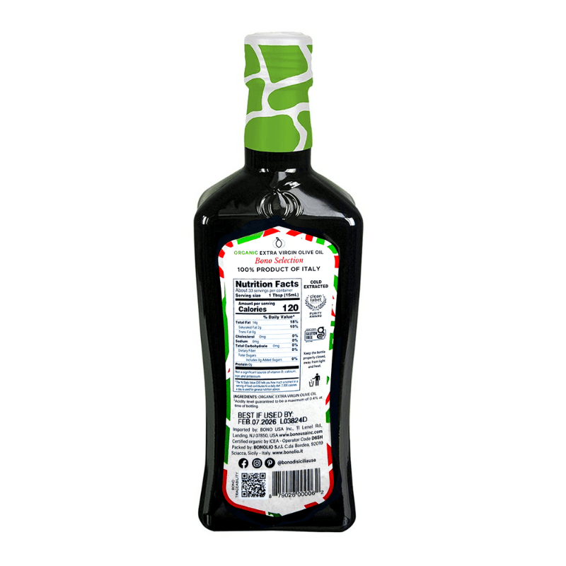 Bono Italian Selezione Organic Extra Virgin Olive Oil, 16.9 oz Oil & Vinegar Bono 