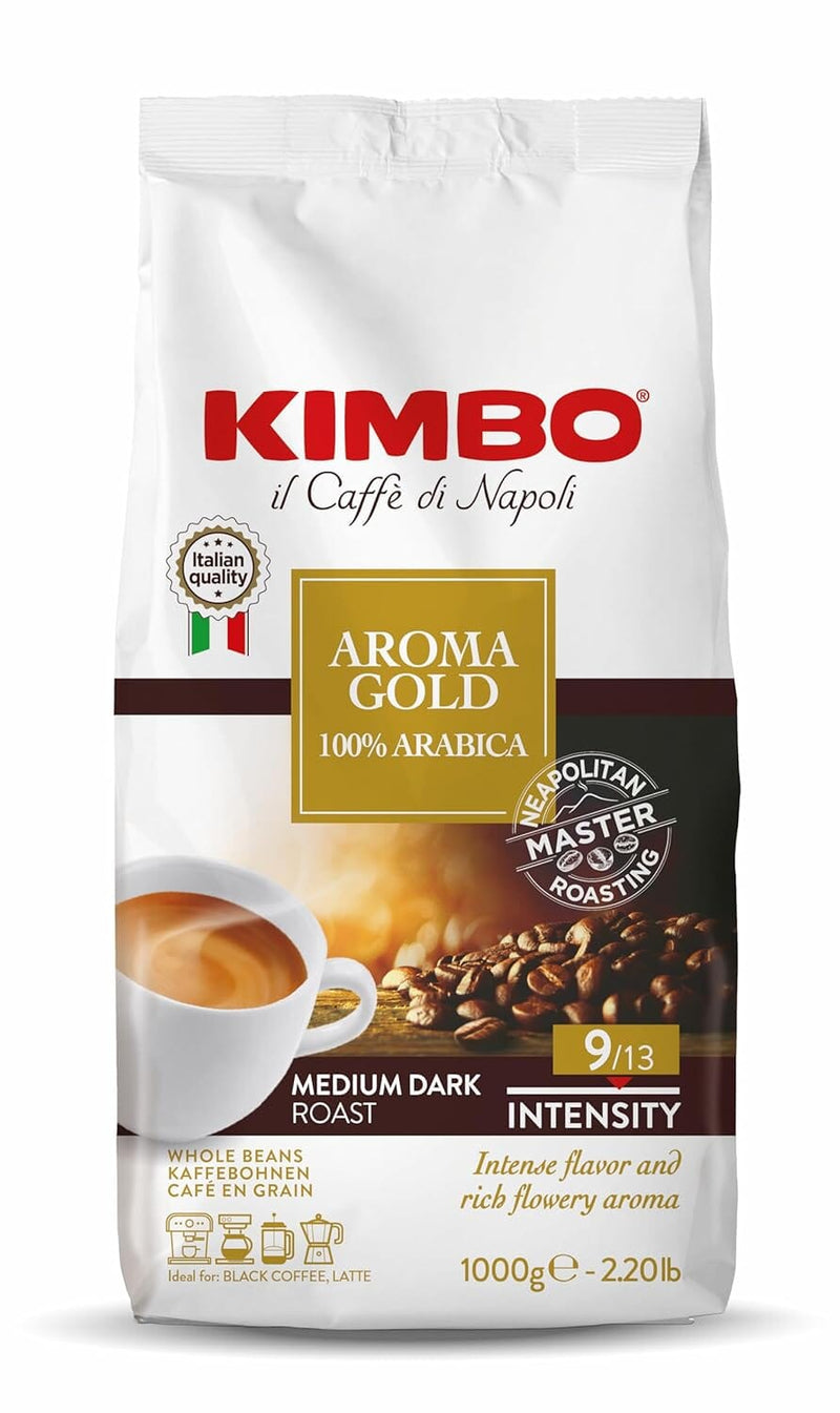 Caffe Kimbo Aroma Gold 100% Arabica Whole Bean Coffee, 2.2 Lbs Coffee Kimbo Coffee 