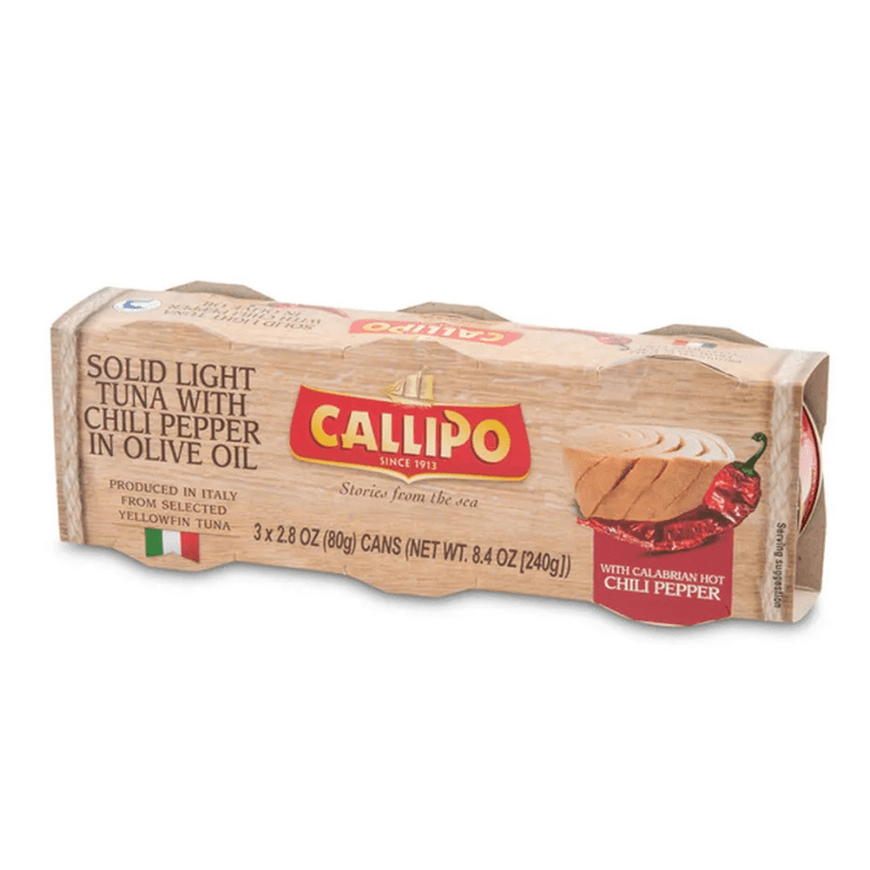 Callipo Solid Light Tuna with Chili Pepper in Olive Oil, 8.4 oz Seafood Callipo 