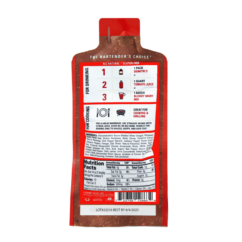 Demitri’s Chillies and Peppers bloody Mary Seasoning, 2 oz For The Bar Demitri's 