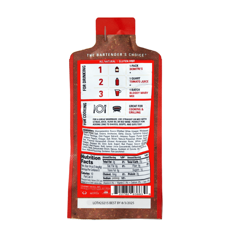 Demitri’s Chipotle Habanero Bloody Mary Seasoning, 2 oz For The Bar Demitri's 