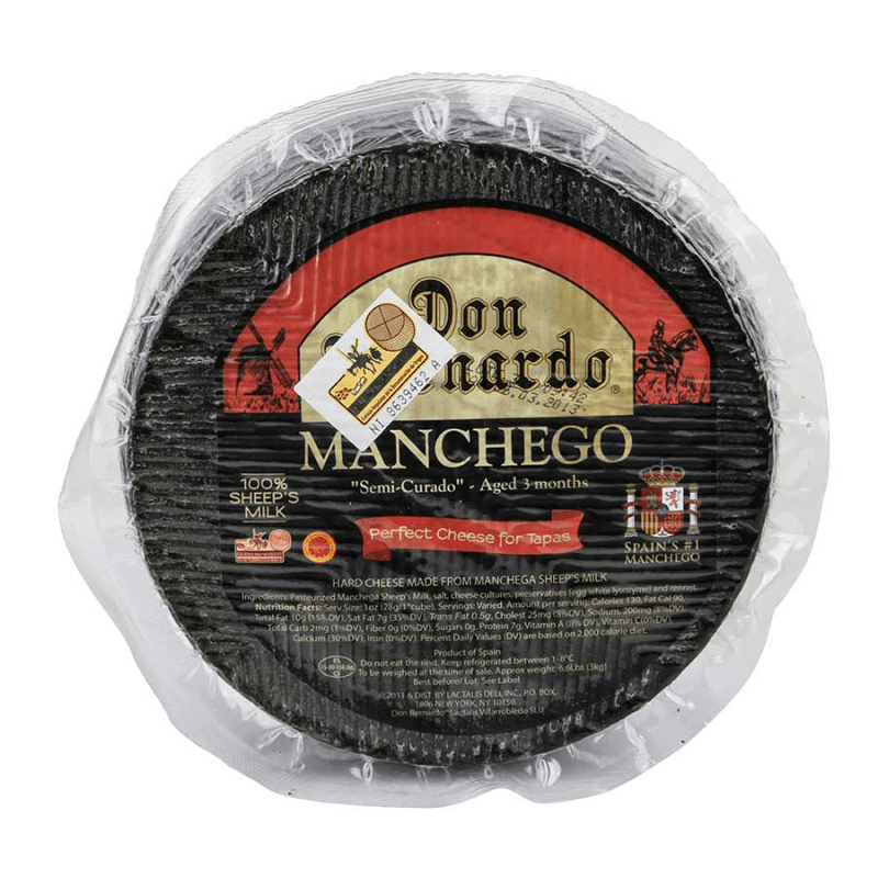 Don Bernardo Semi Curado Manchego Cheese, 6 Lbs Cheese Don Bernardo 