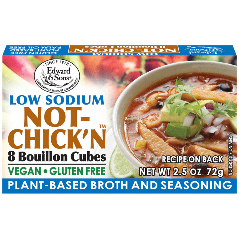 Edward & Sons Not Chicken Low Sodium Bouillon Cubes, 2.5 oz Pantry Edward & Sons 