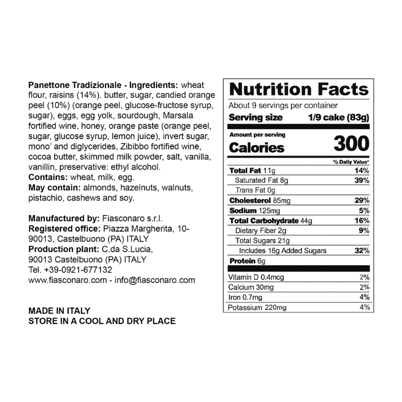 Fiasconaro Tradizionale Panettone, 1.7 lbs Sweets & Snacks Fiasconaro 