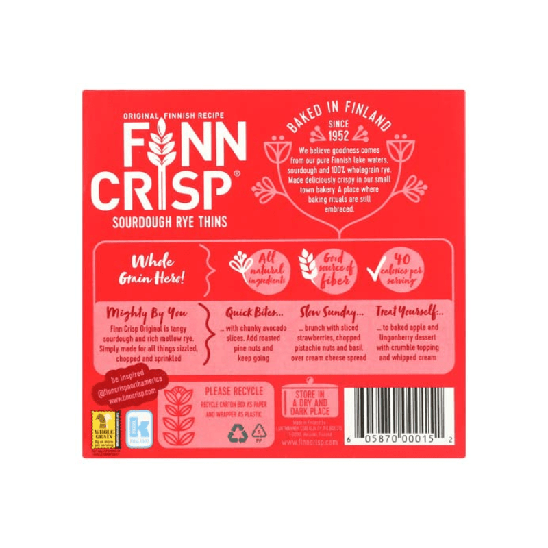 Finn Crisp Sourdough Rye Thins, Original Crispbread, 7 oz Pasta & Dry Goods Finn Crisp 