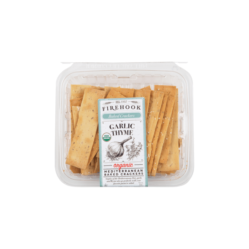 Firehook Organic Garlic Thyme Baked Crackers, 8 oz Sweets & Snacks Firehook 