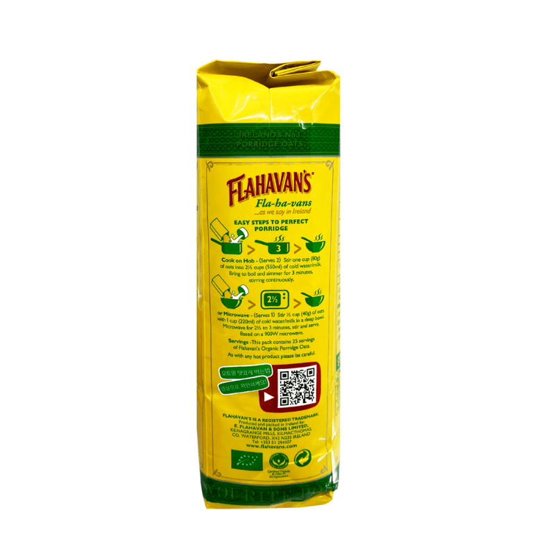 Flahavan's Organic Porridge Oats, 1 kg Pasta & Dry Goods Flahavan's 