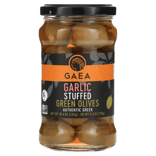 Gaea Garlic Stuffed Green Olives, 10.4 oz.