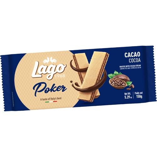 Gastone Lago Cacao Poker Wafer, 5.29 oz Sweets & Snacks Gastone Lago 