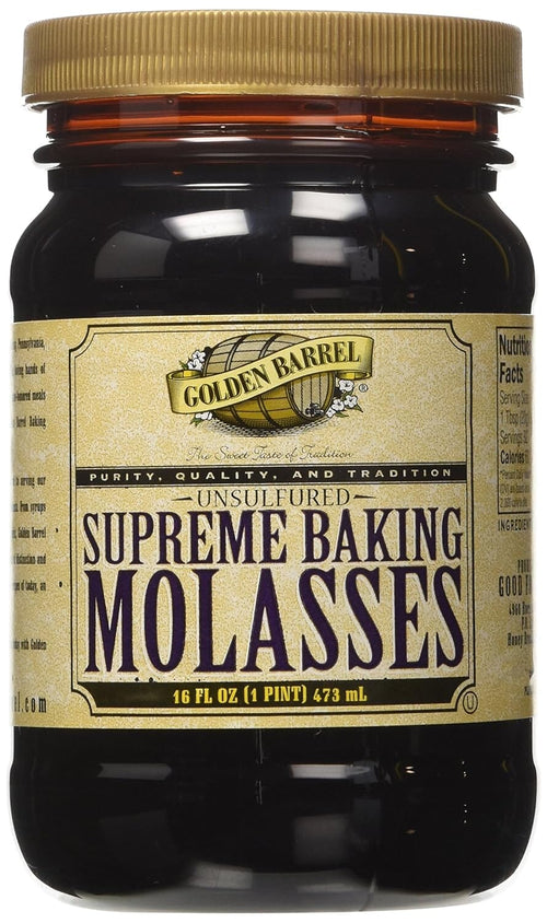 Golden Barrel Supreme Unsulfured Black Strap Molasses for Baking, 16 oz Pantry Golden Barrel 