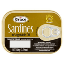 Grace Sardines in Vegetable Oil, 3.74 oz [Best Before: 08/31/2027].