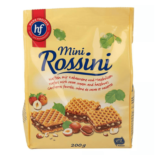 Hans Freitag Mini Rossini Cocoa Cream and Hazelnuts Wafers, 7 oz Sweets & Snacks Hans Freitag 