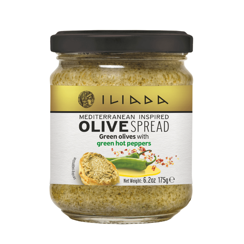 Iliada Green Olives with Green Hot Peppers Olive Spread, 6.2 oz Pantry Iliada 