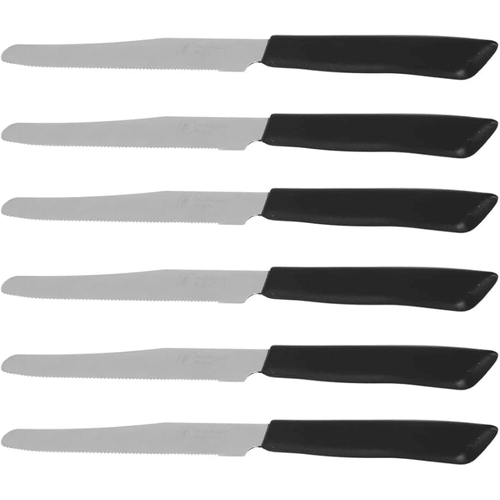 Inoxbonomi Italian Table Stainless Steel Knife 11 cm Black, Set of 6 Home & Kitchen Inoxbomi 