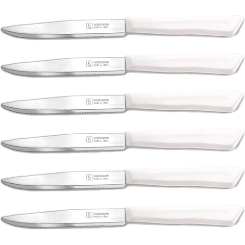 Inoxbonomi Italian Table Stainless Steel Knife 11 cm White, Set of 6 Home & Kitchen Inoxbomi 