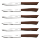 Inoxbonomi Italian Table Stainless Steel Steak Knife 11 cm Brown, Set of 6 Home & Kitchen Inoxbomi 