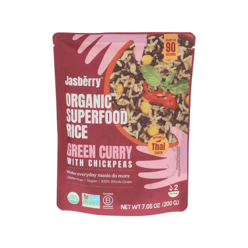 Jasberry Organic Superfood Rice Green Curry, 7.5 oz Pasta & Dry Goods Jasberry 