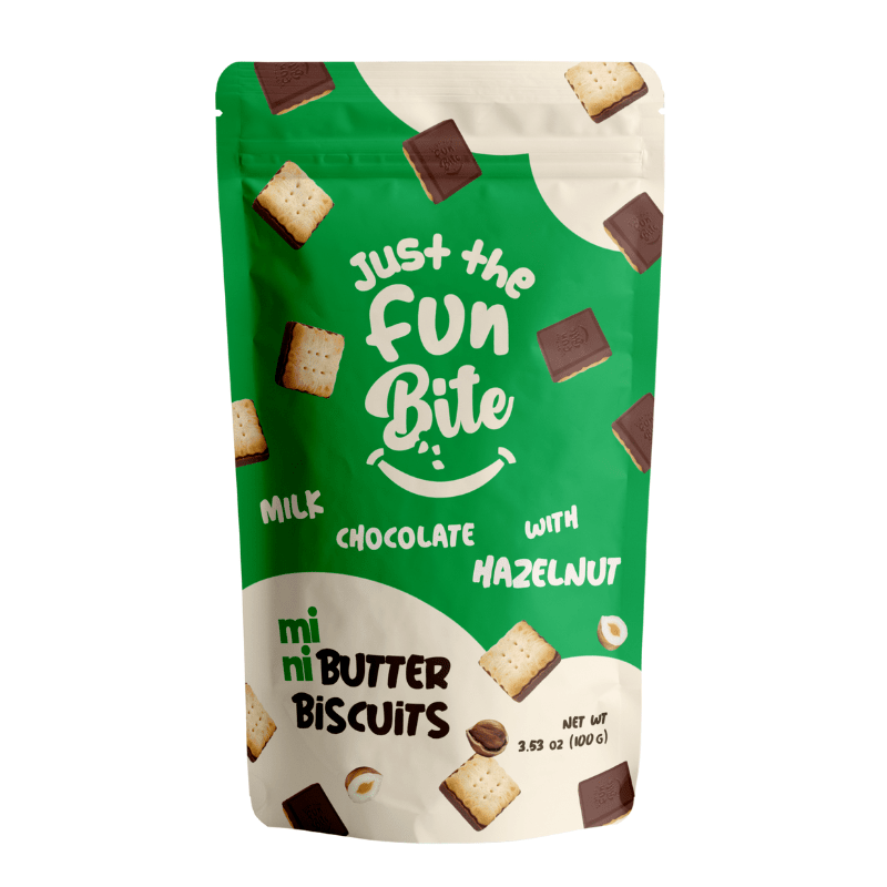 Just The Fun Bite Hazelnut Milk Chocolate Covered Butter Cookies, 3.53 oz Sweets & Snacks Just The Fun Part 