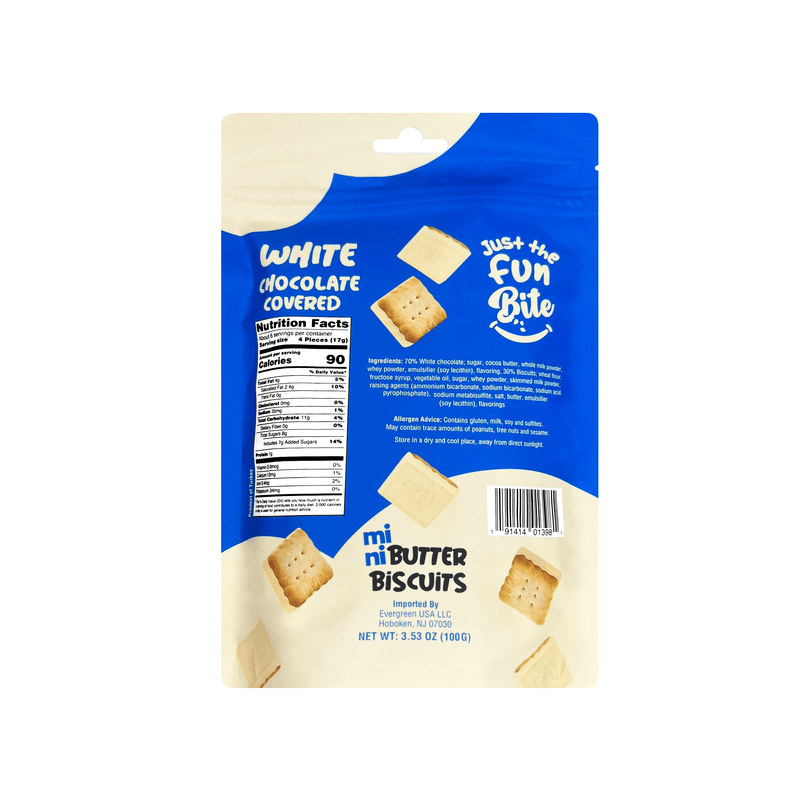 Just The Fun Bite White Chocolate Covered Butter Cookies, 3.53 oz Sweets & Snacks Just The Fun Part 