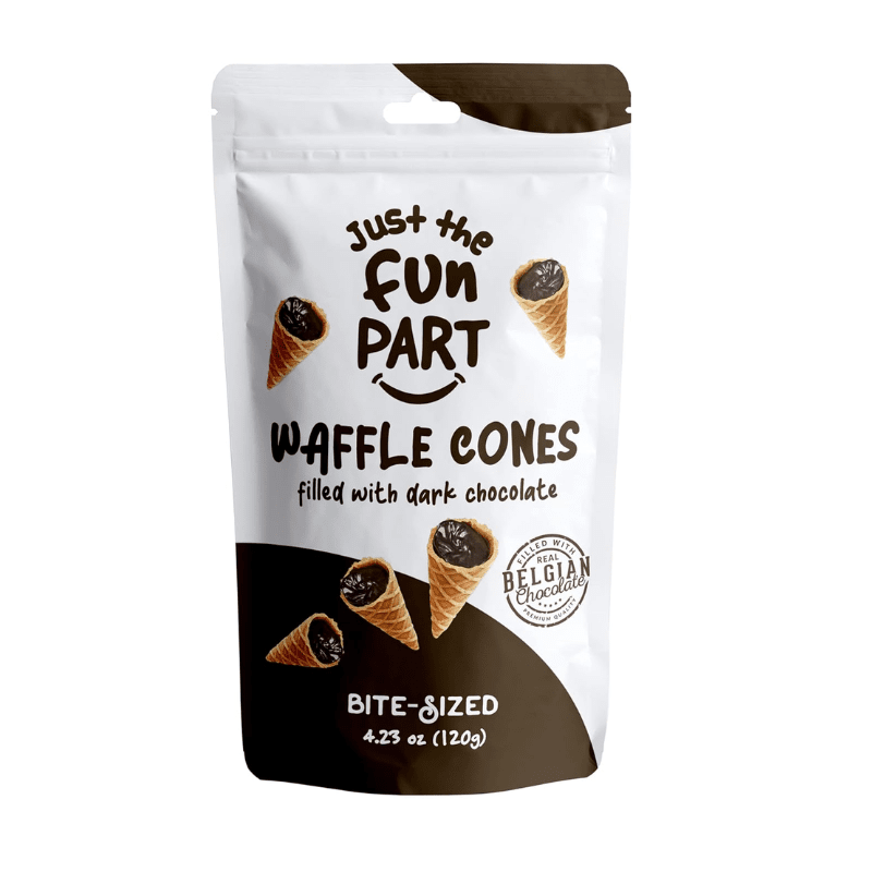 Just The Fun Part Mini Waffle Cones with Dark Chocolate, 4.23 oz Sweets & Snacks Just The Fun Part 