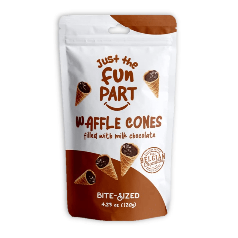 Just The Fun Part Mini Waffle Cones with Milk Chocolate, 4.23 oz Sweets & Snacks Just The Fun Part 