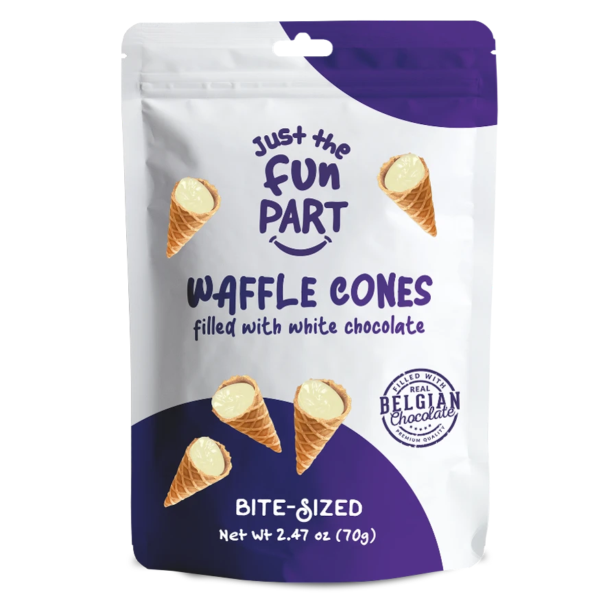 Just The Fun Part Mini Waffle Cones with White Chocolate, 2.47 oz ...