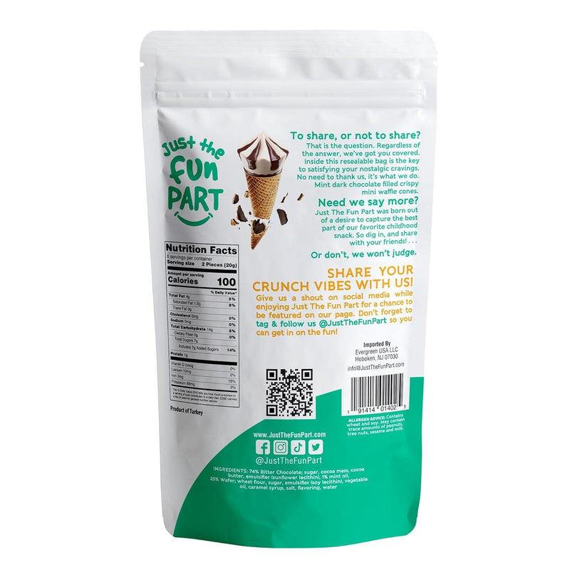 Just the Fun Part Mint Dark Chocolate Waffle Cones, 4.3 oz Sweets & Snacks Just The Fun Part 