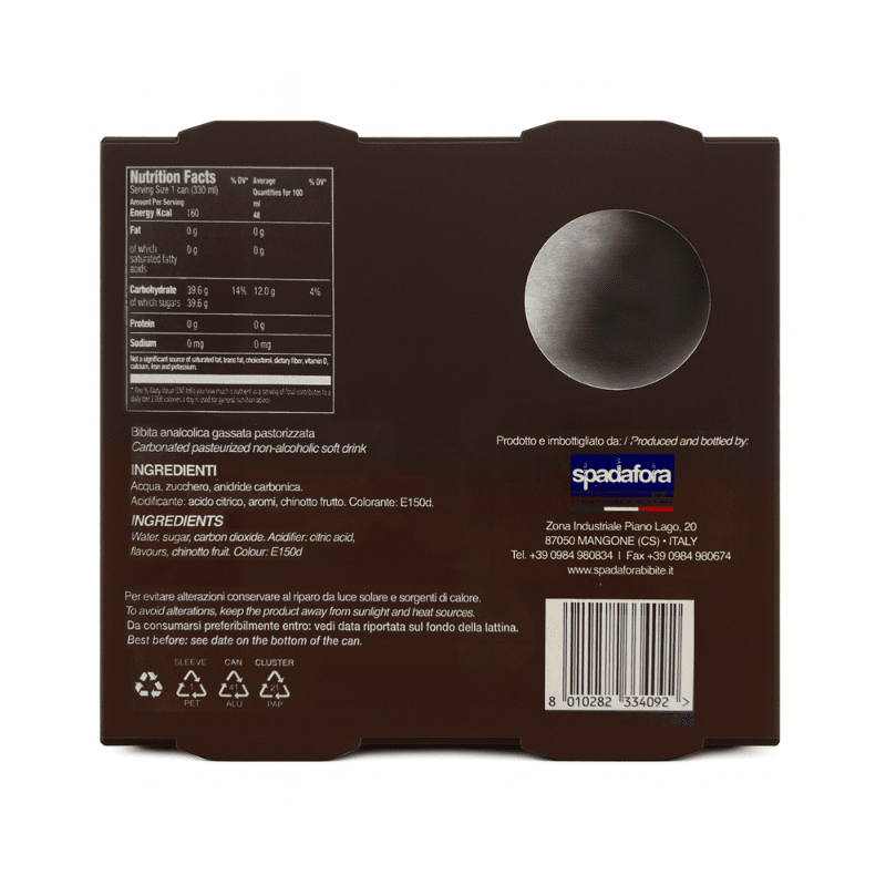 La Dolce Vita Chinotto Soda, Pack of 4 Coffee & Beverages La Dolce Vita 