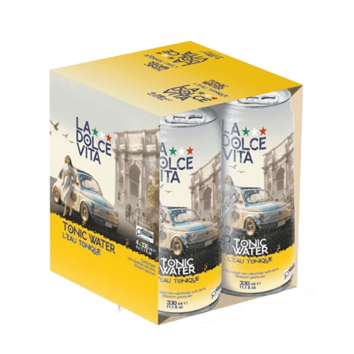 La Dolce Vita Tonic Water cans, 4 Pack.