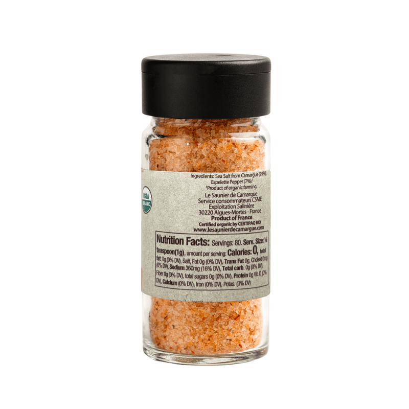 Le Saunier de Camargue Fleur De Sel Finishing Sea Salt Espelette Pepper Grinder, 2.82 oz Pantry Le Saunier de Camargue 