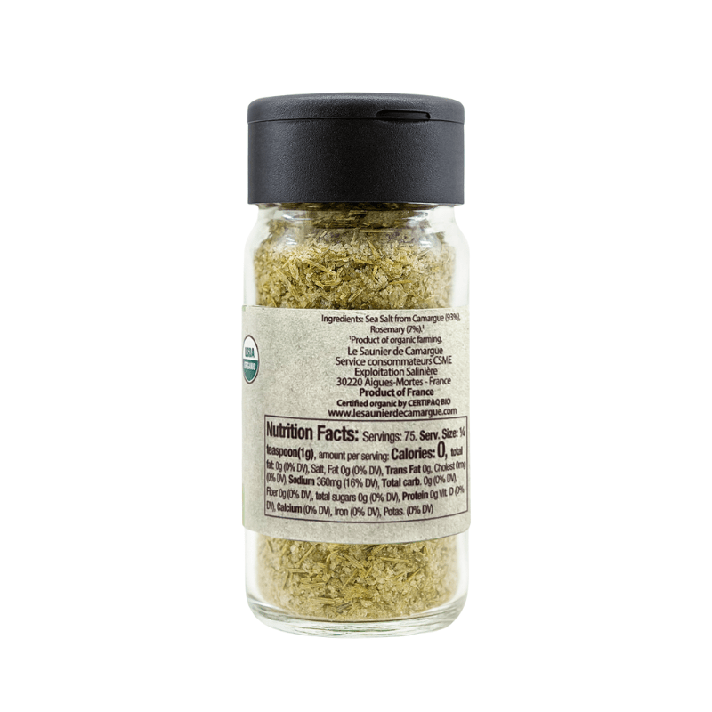 Le Saunier de Camargue Fleur De Sel Organic Rosemary Sea Salt Grinder, 2.64 oz Pantry Le Saunier de Camargue 
