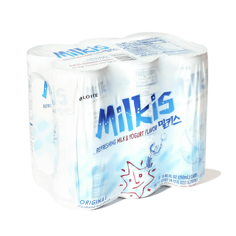 Lotte Milkis Refreshing Milk and Yogurt Flavored Drink, 8.45 oz [Pack of 6] Beverages Lotte 