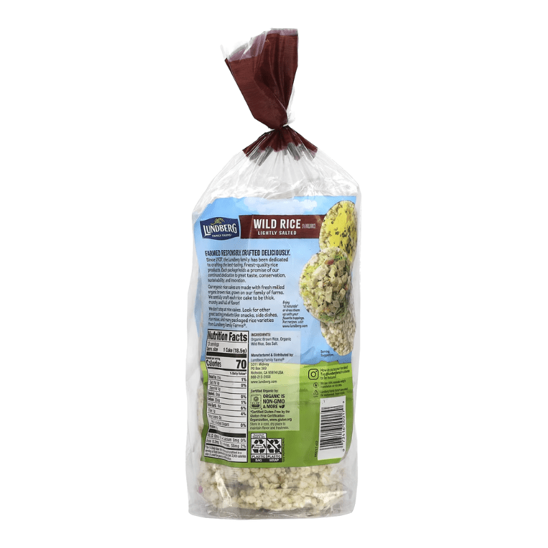 Lundberg Organic Whole Grain Lightly Salted Wild Rice Rice Cake, 8.5 oz Supermarket Italy 