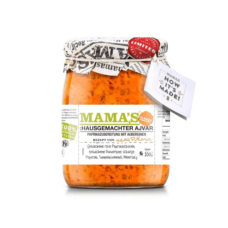Mama’s Homestyle Ajvar Hot Roasted Pepper Spread, 19 oz | Supermarket Italy