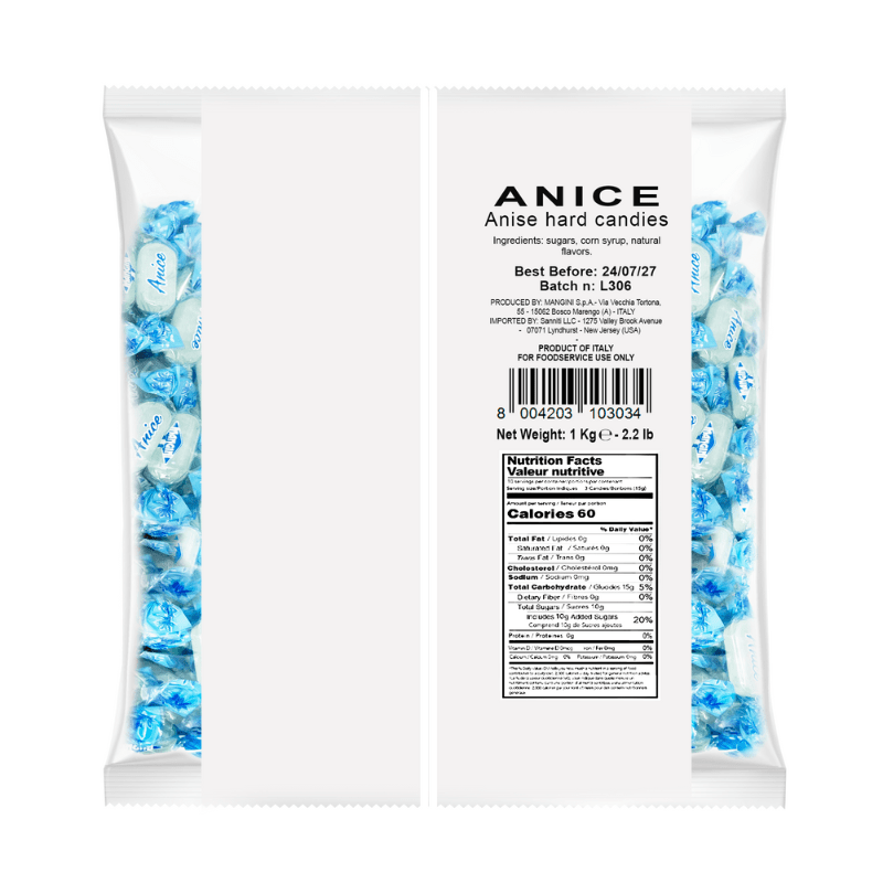 Mangini Anise Hard Candy, 2.2 Lbs Sweets & Snacks Mangini 