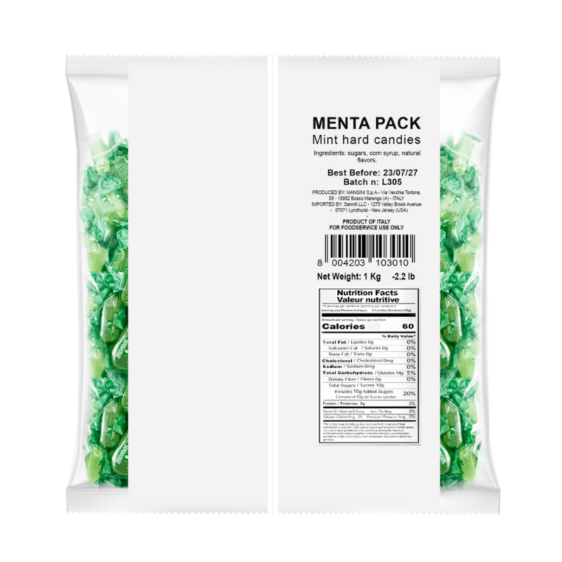 Mangini Menta Pac Hard Candy 2.2 Lbs Sweets & Snacks Mangini 