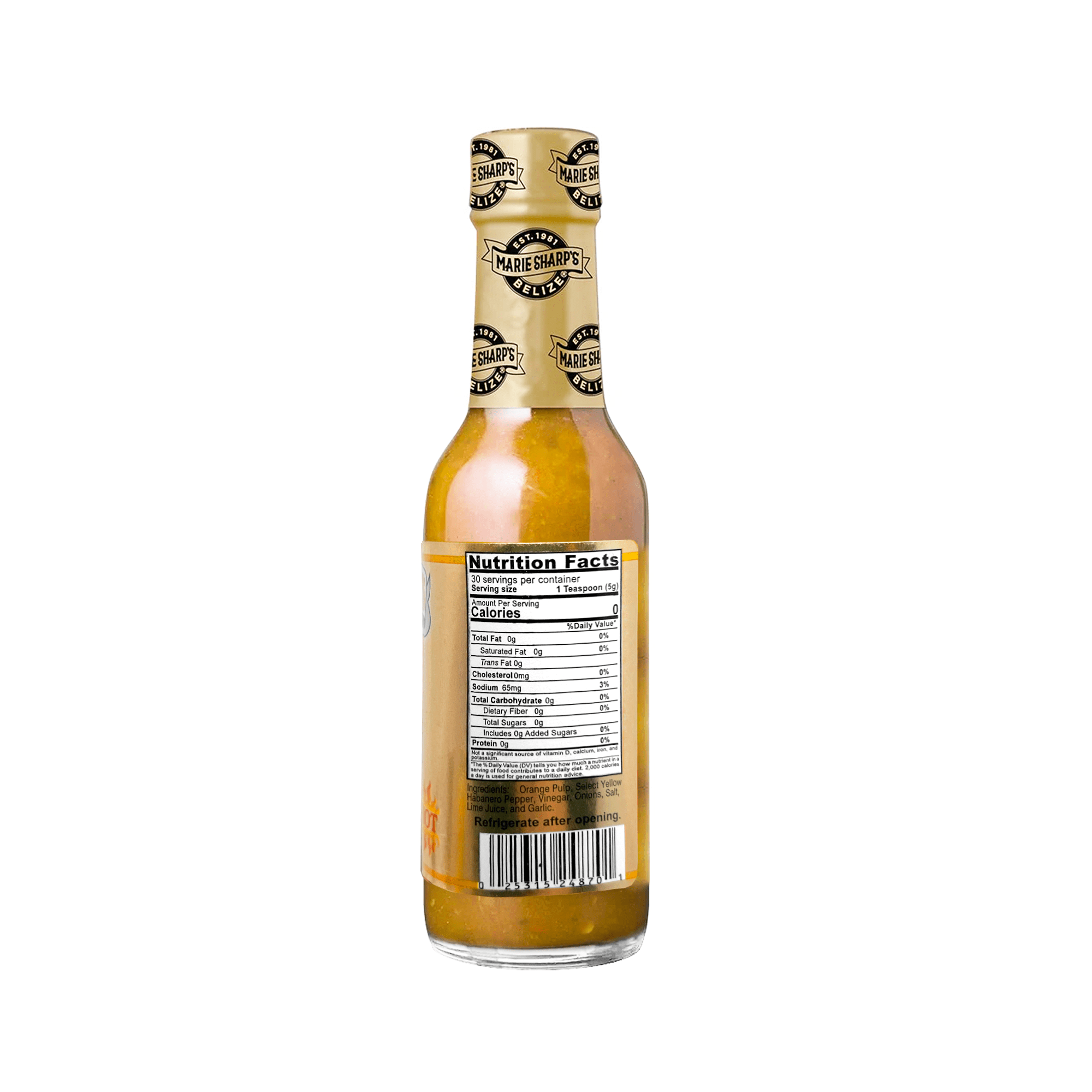 Marie Sharp's Orange Pulp Habanero Pepper Sauce, 5 oz